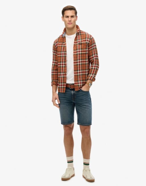 Superdry Vintage straight shorts in viper vintage indigo