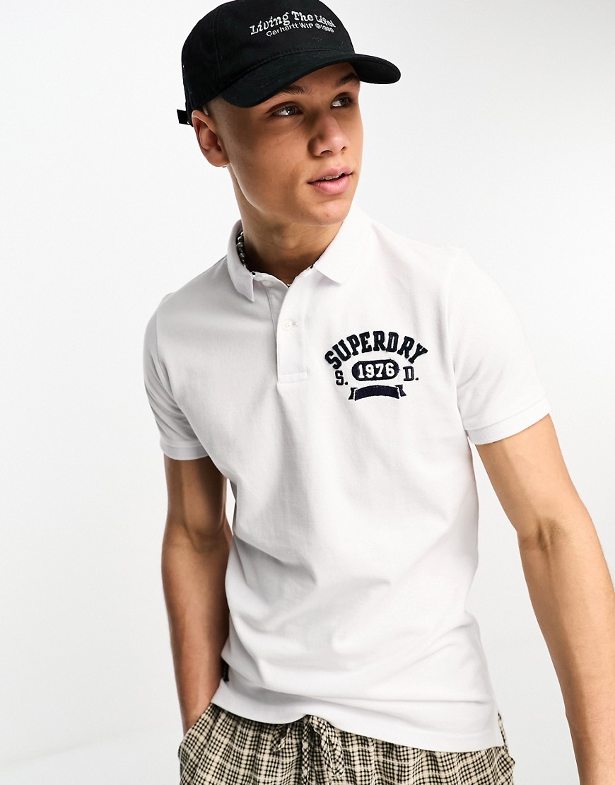 Superdry vintage superstate polo in white