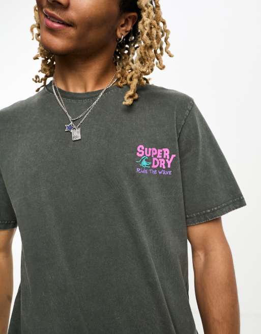 Superdry vintage surf logo t shirt in black ASOS