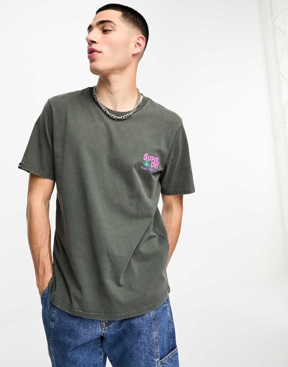 Superdry vintage surf logo t-shirt in grey 0