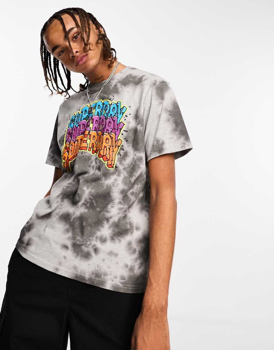 Superdry vintage tie dye t-shirt in blue