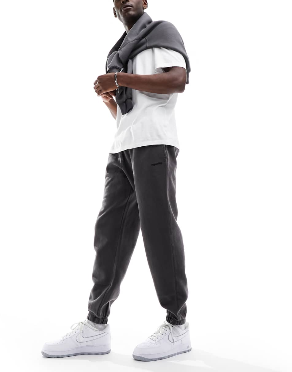 Superdry vintage washed jogger in Washed Black