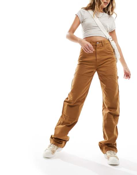 Superdry vintage wide carpenter pant in Brown