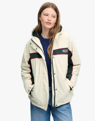 Superdry Damen Gris Windjacke Mit Kapuze, Vintage - Bild 3