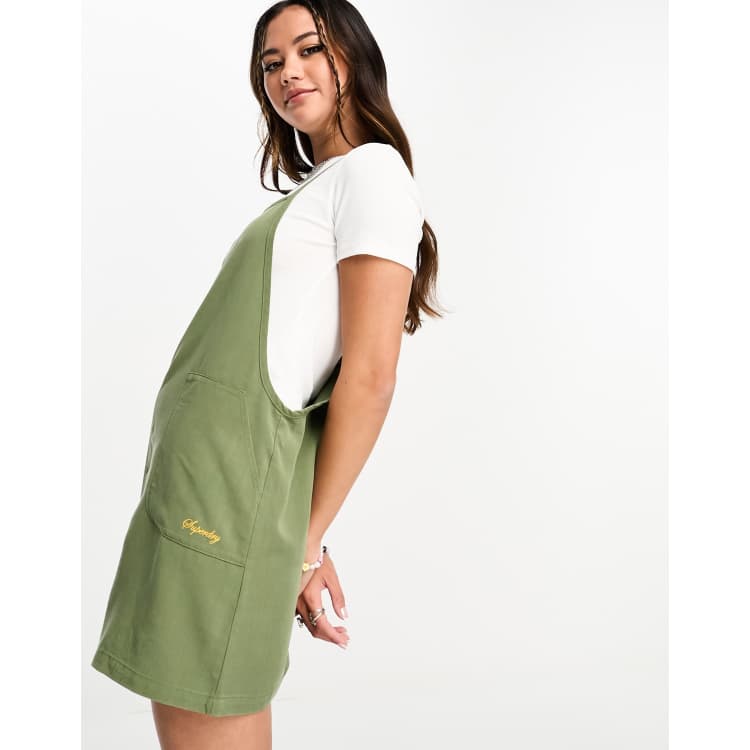 Superdry vintage woven playsuit in olive khaki ASOS