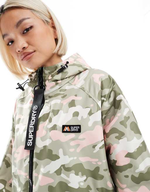 Superdry waterproof changing robe in pink camo ASOS