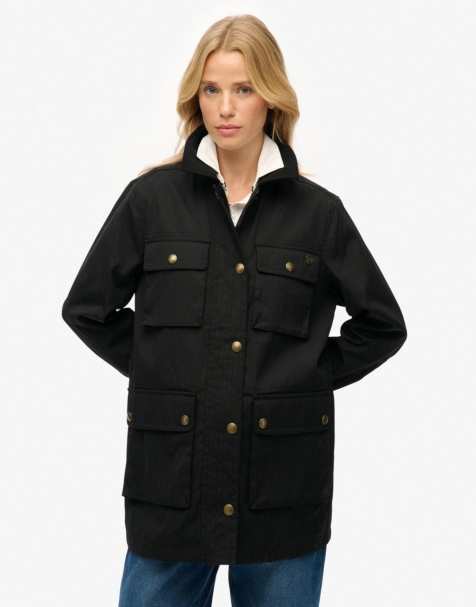 Superdry Wax jacket in black