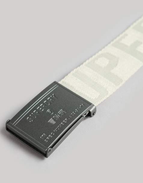 Superdry – Webgürtel in Pelikan-Beige - view 1