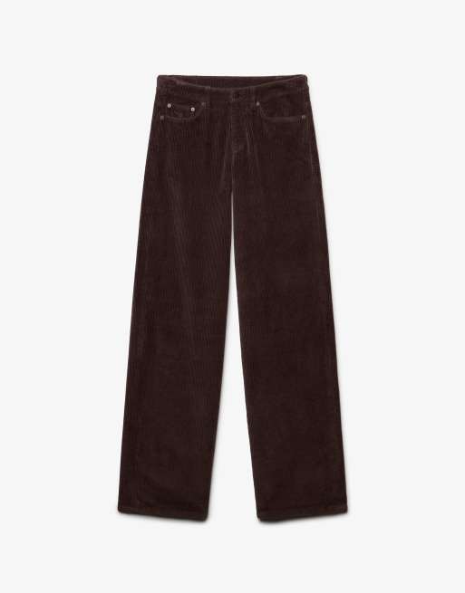 Superdry – Weite Hose aus grobem Cord in dunklem Eichenbraun mit mittelhohem Bund, 5 von 5