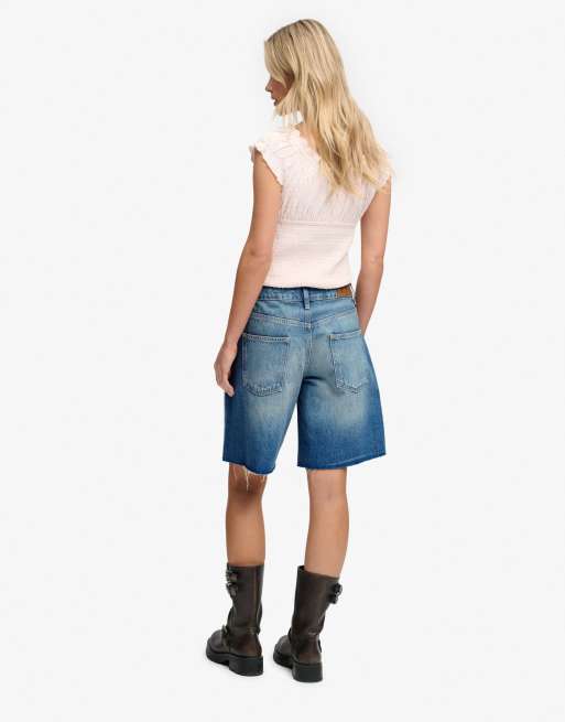 Superdry – Weite Shorts in mittlerem Meerblau mit mittelhohem Bund, 3 von 5