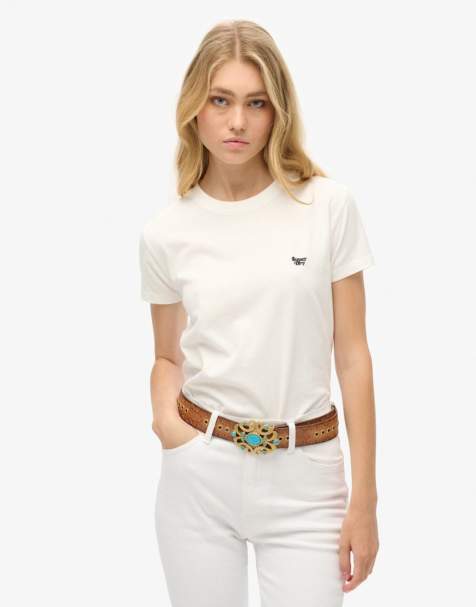 Superdry Western woven belt in tan/gold - view 1