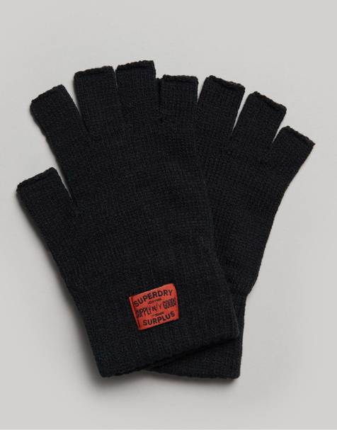 Superdry Workwear knitted gloves in black - view 1
