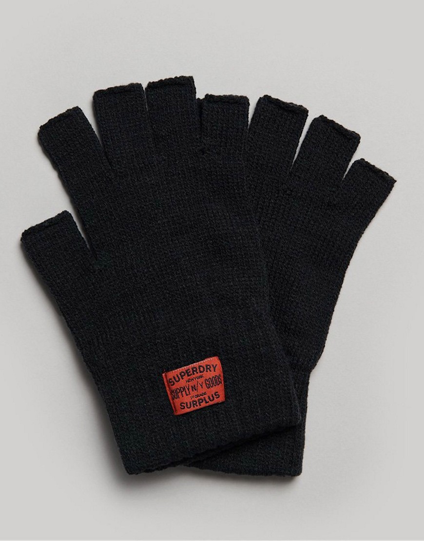 Superdry Workwear knitted gloves in black