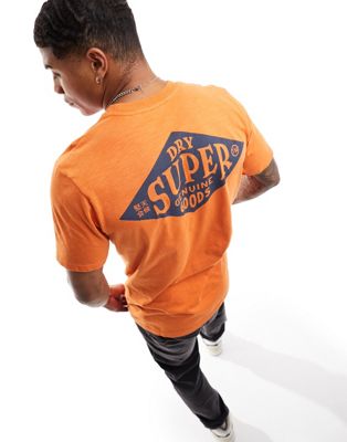 Superdry workwear scripted graphic t-shirt in Denim Co Rust Orange Slub - ASOS Price Checker