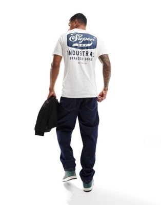 Superdry workwear scripted graphic t-shirt in New Chalk White Slub