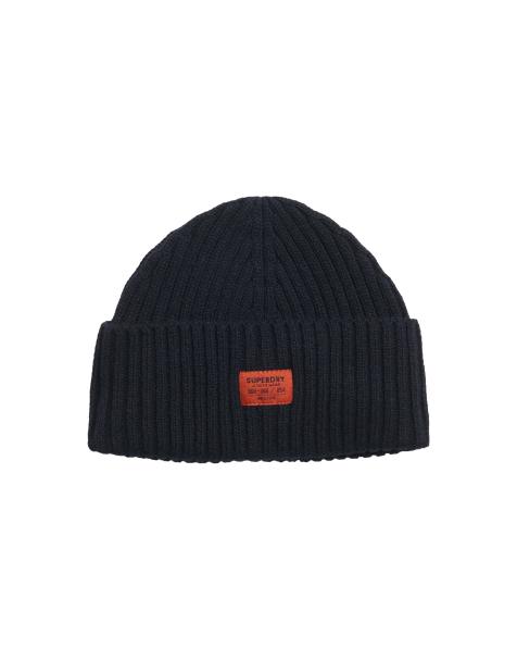 Superdry – Workwear-Strickmütze in dunklem Marineblau - view 1