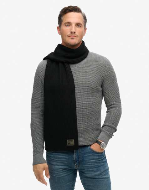 Superdry – Workwear – Strickschal in Schwarz - view 1