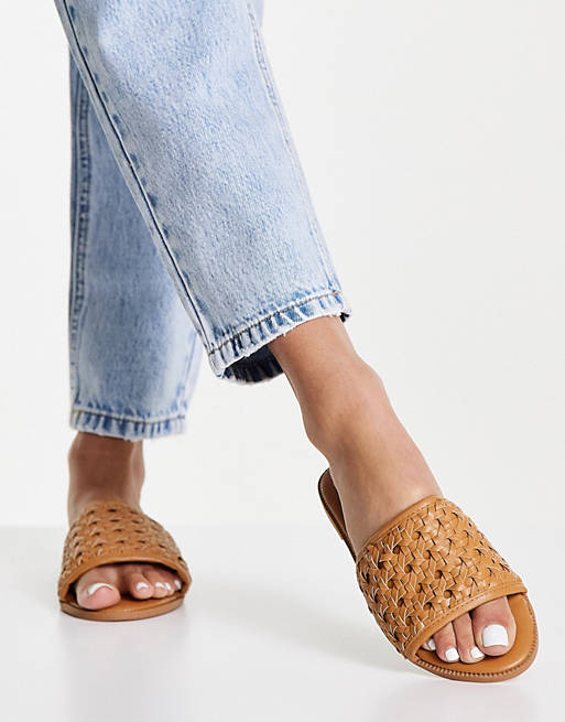 Superdry woven flat sandal in tan
