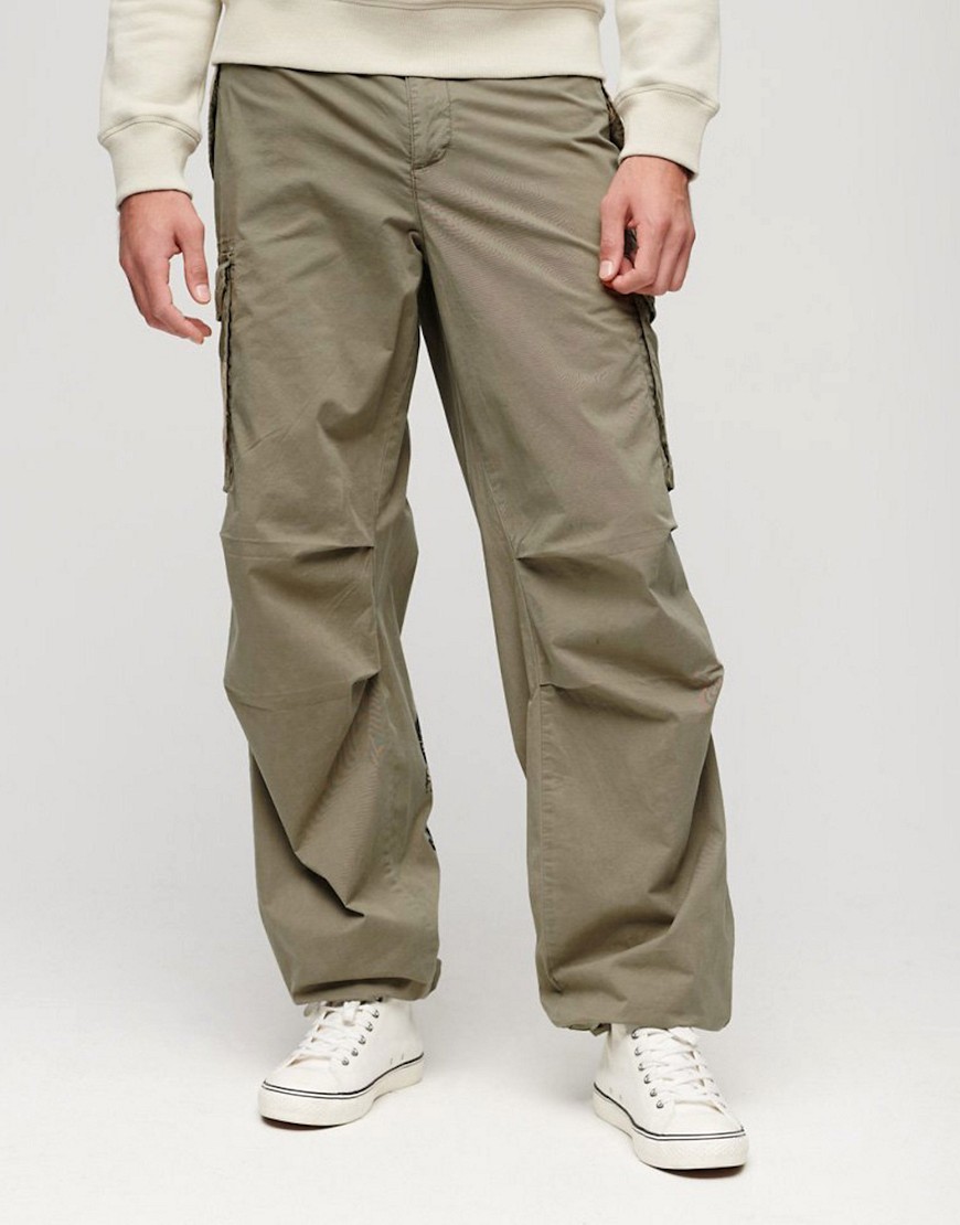 Superdry X ringspun cargo pants in chive green