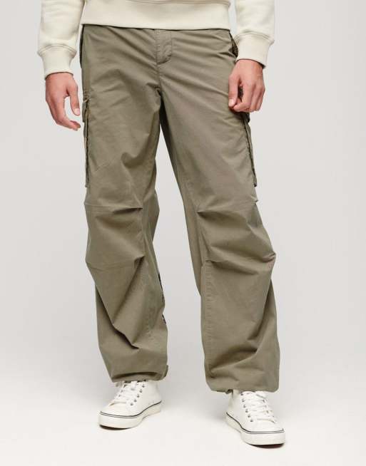 Superdry – X Ringspun – Cargohose in Schnittlauchgrün