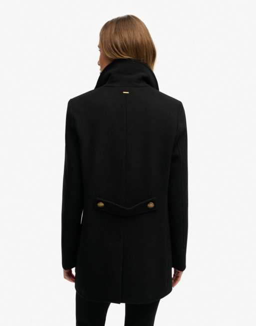 Superdry zweireihige Cabanjacke in Schwarz, 5 von 6