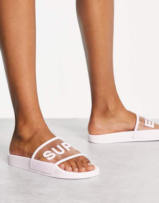 Superga 1908 Claquettes avec logo Rose ASOS