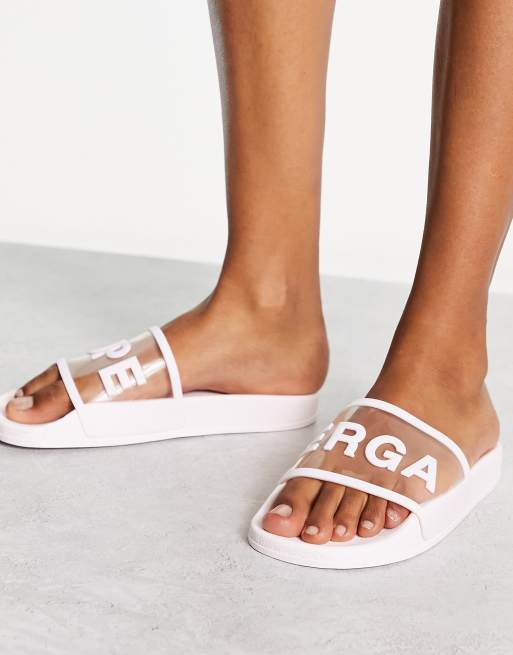 Pink store superga slides