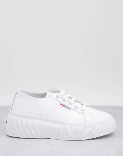 Superga 2287 Scarpe di tela bianche con suola spessa ASOS