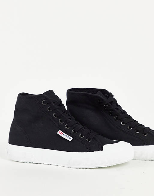 Superga 2295 cot w high top trainers in black