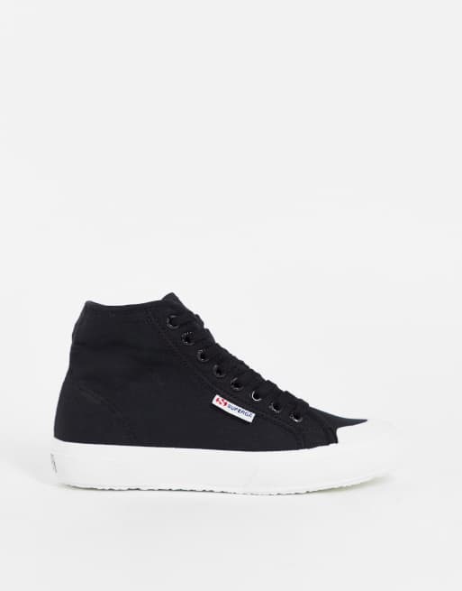 Superga 2295 cot w high top trainers in black, 2 of 4