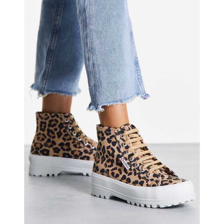 Superga leopard print clearance trainers