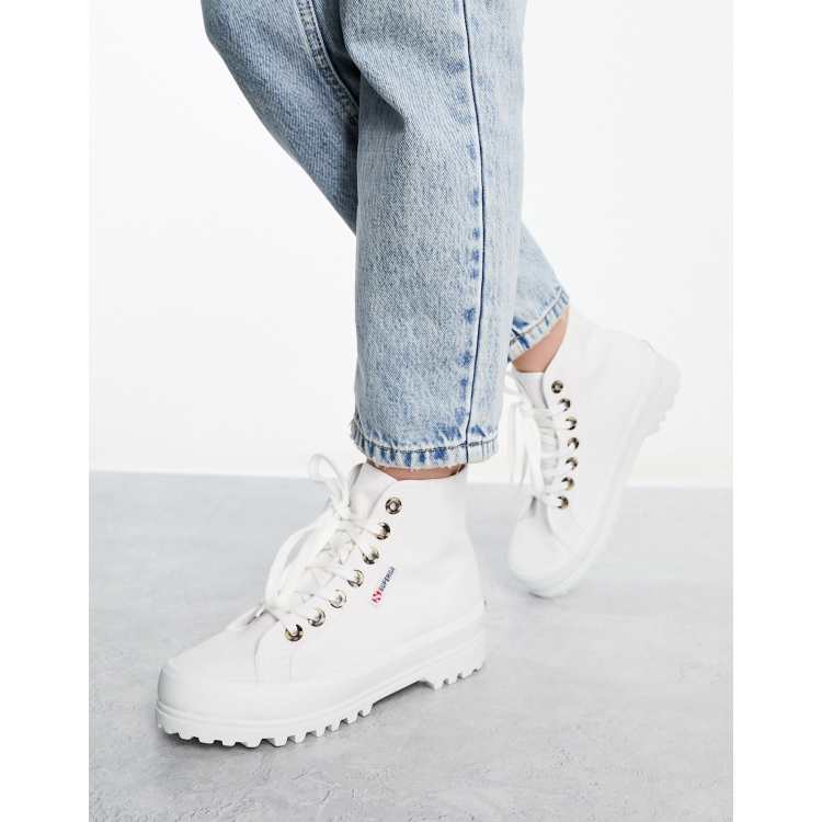 Superga 2341 Alpina Resin Eyelets Ankle Boot in White ASOS