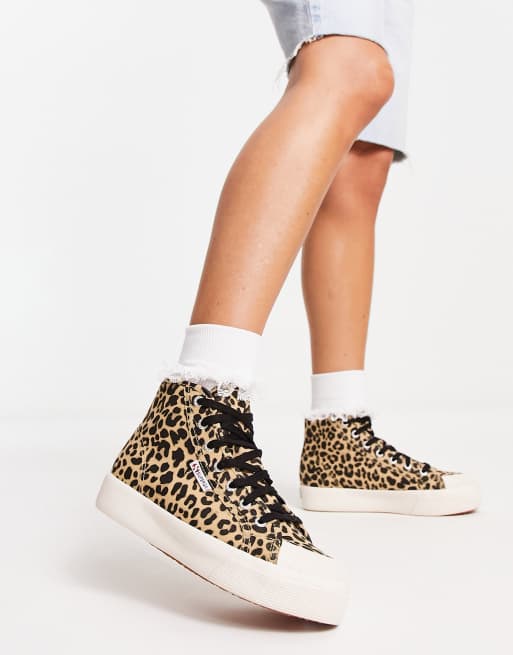 Superga leopard cheap high tops