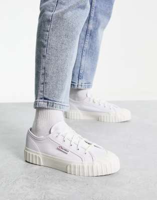 Superga 2630 stripe trainers in white leather