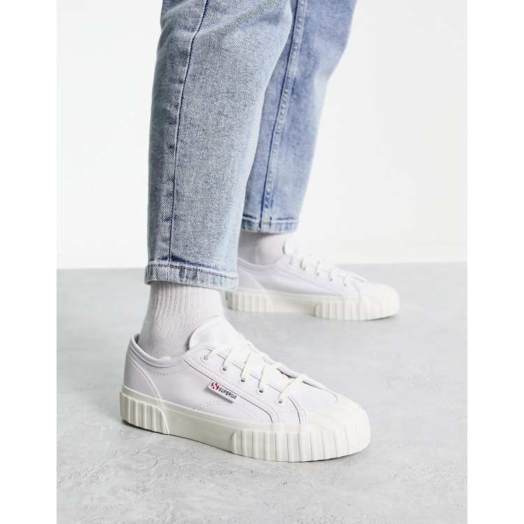 Superga trainers cheap white leather