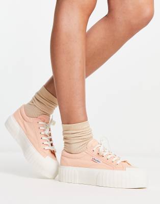 Superga - 2631 - Sneaker in Rosa mit Plateausohle mit Streifenprofil