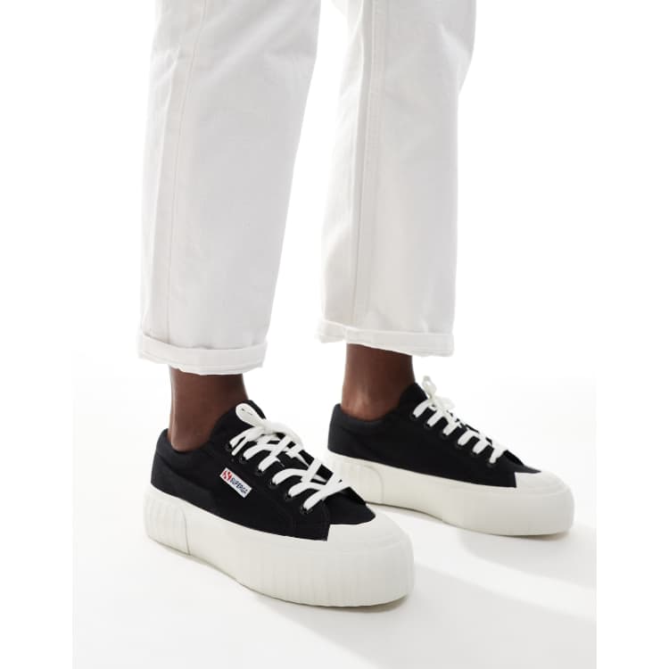 Superga 2297 exclusive white chunky trainers with stripe clearance webbing