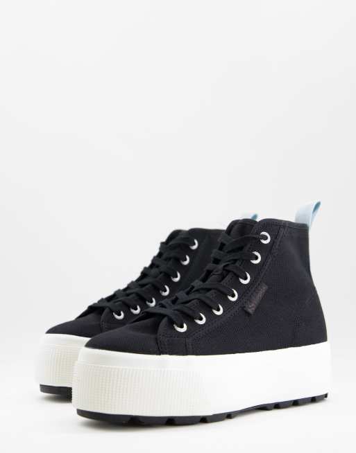 Superga high 2024 tops black