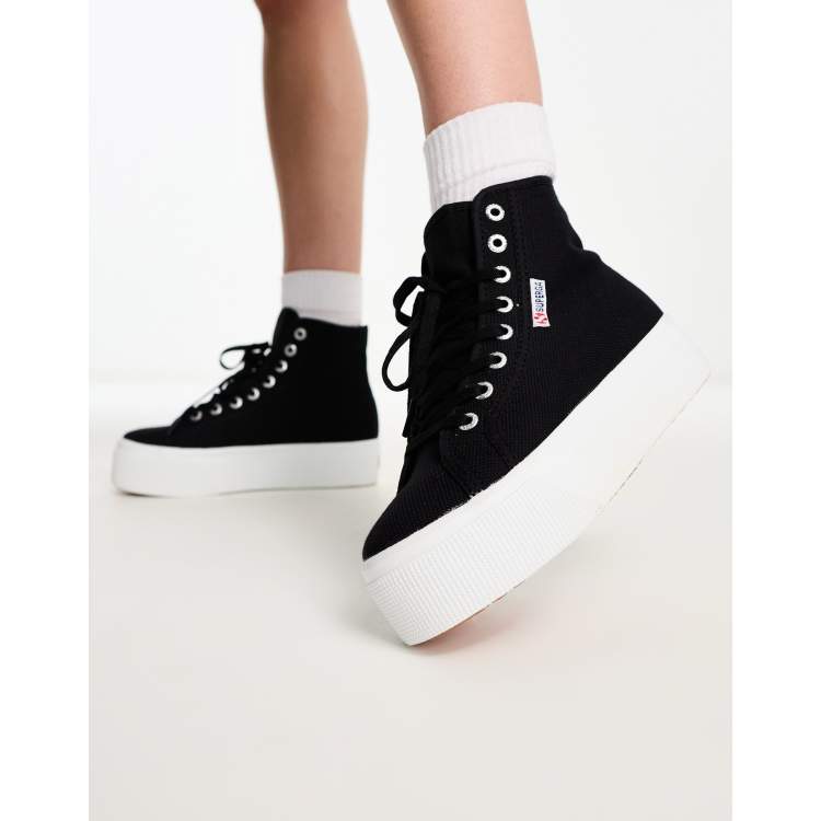 Superga high hotsell tops black