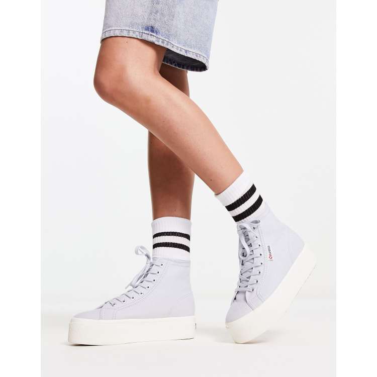 Superga white hot sale high tops