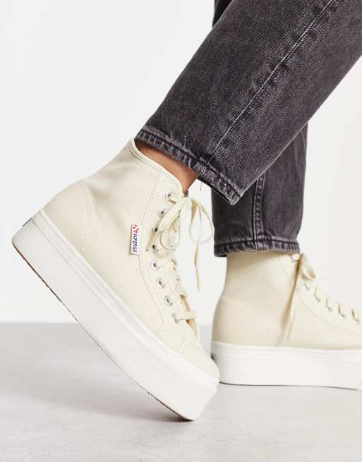 Superga alte sales beige