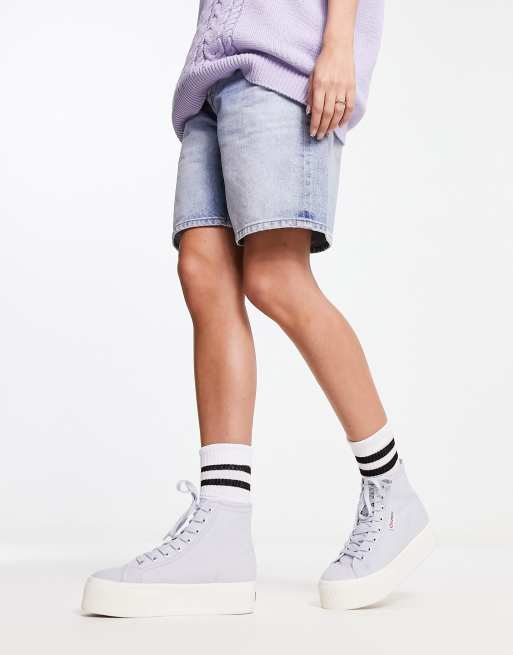 Superga 2708 Sneakers alte con suola flatform grigio lilla ASOS