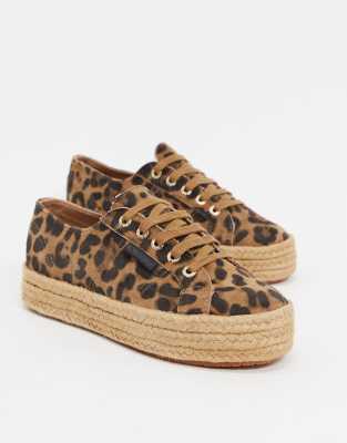 superga platform leopard