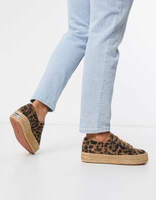 leopard espadrille sneakers