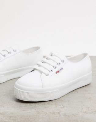 superga womens leather trainers