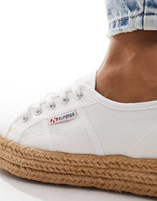 Superga 2730 Rope Sneaker in WeiB mit Sohle in Seiloptik ASOS