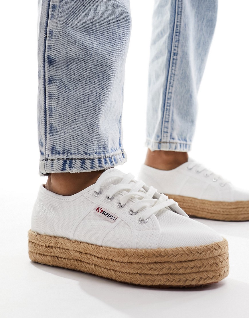 Superga 2730 rope sole trainers in white