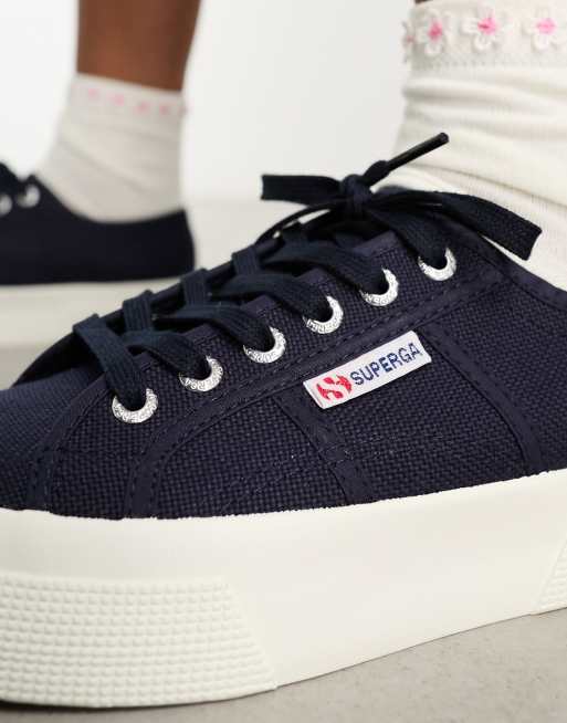 Superga 2740 PLATFORM Trainers in Navy ASOS