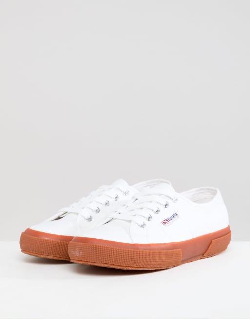 Superga white cheap gum sole