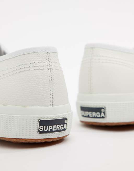 Superga white leather plimsolls online